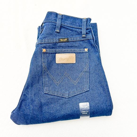 Wrangler Denim - Wrangler Dark Wash Straight Leg Cowboy Cut Dark Wash Denim Jeans Size 7 x 32